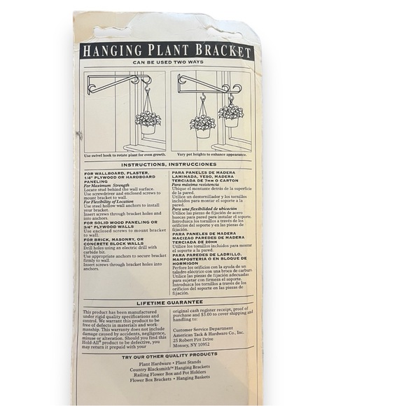 NWT Double Hook White Hanging Plant Bracket - Picture 4 of 5